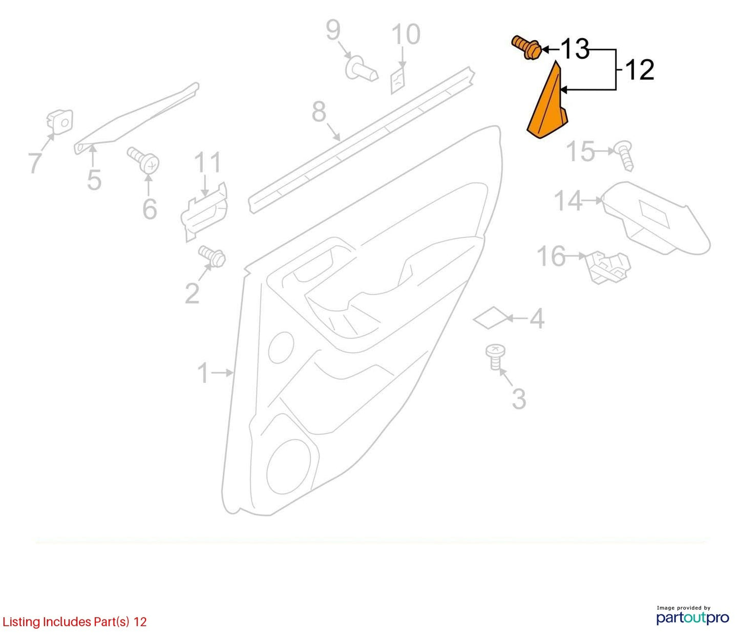 2014-2018 Subaru Forester Left Corner Interior Rear 94251SG010 Trim OEM