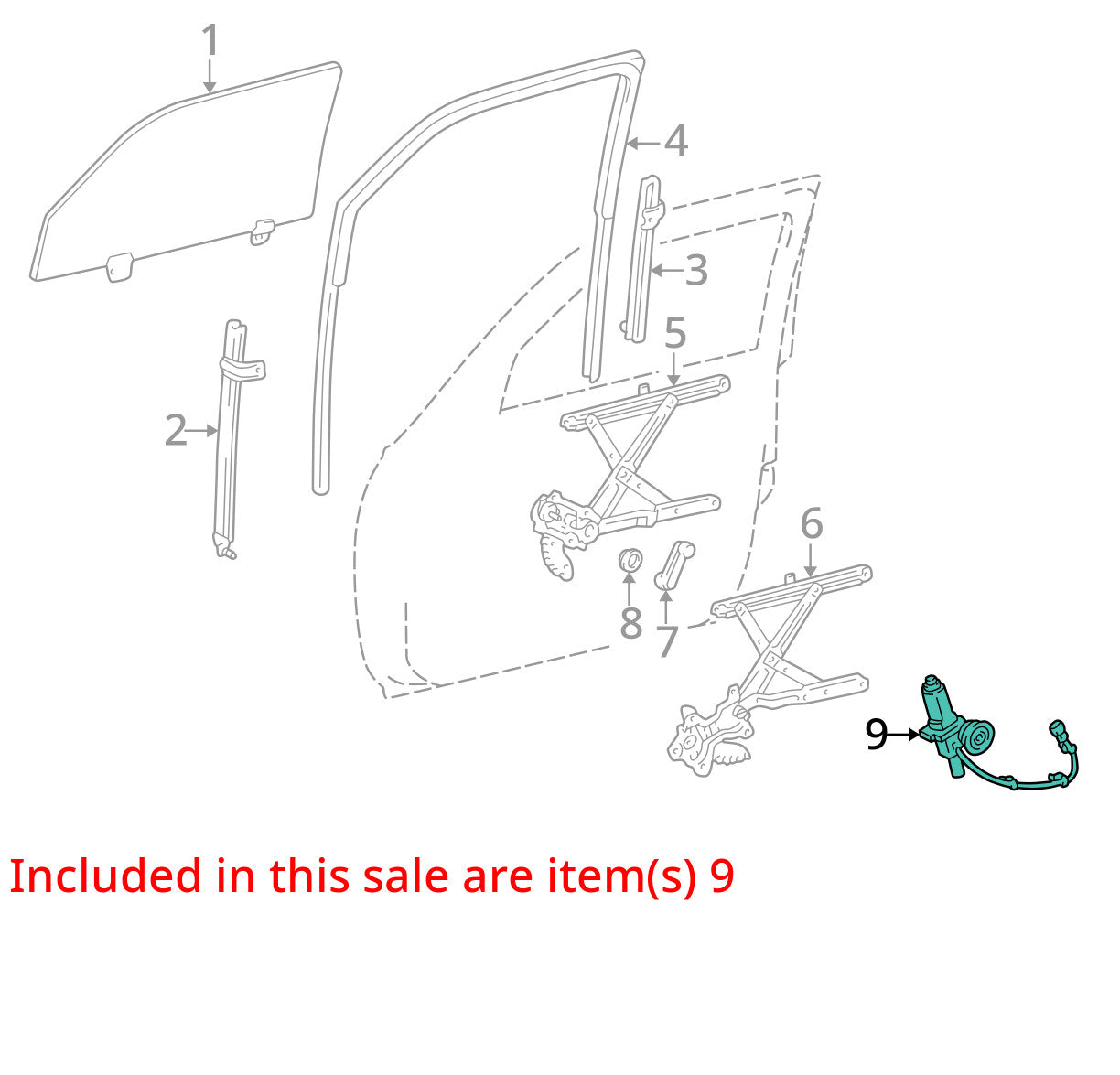 1996-2002 Toyota 4Runner Right Front Power Window Motor OEM