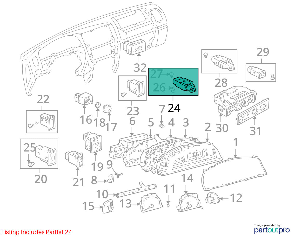 1996-1999 Toyota 4Runner Rear Defrost Switch 84790-35010 Assembly OEM