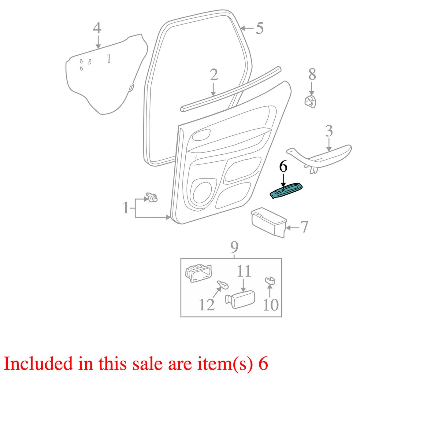 2001-2007 Toyota Sequoia Left Rear Door Window Switch & Bezel OEM