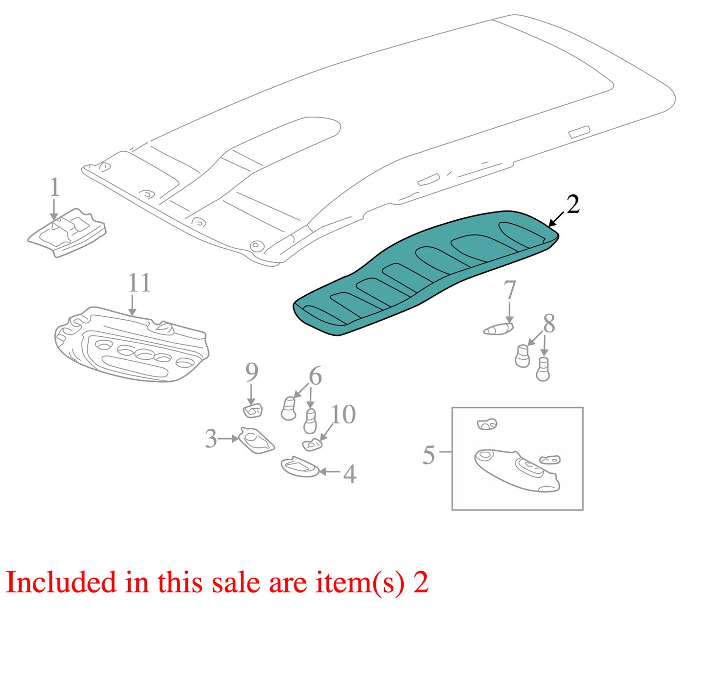 2001-2007 Toyota Sequoia Upper Center Console Gray OEM