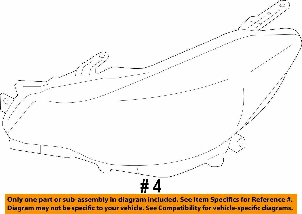 2012-2014 Subaru Impreza Right Halogen Headlight Head Lamp OEM 84913FJ080
