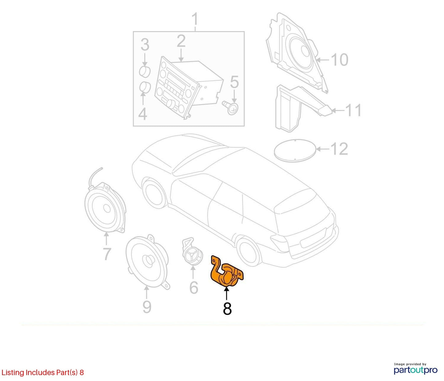 2005-2009 Subaru Legacy Outback Front Left Tweeter Speaker OEM