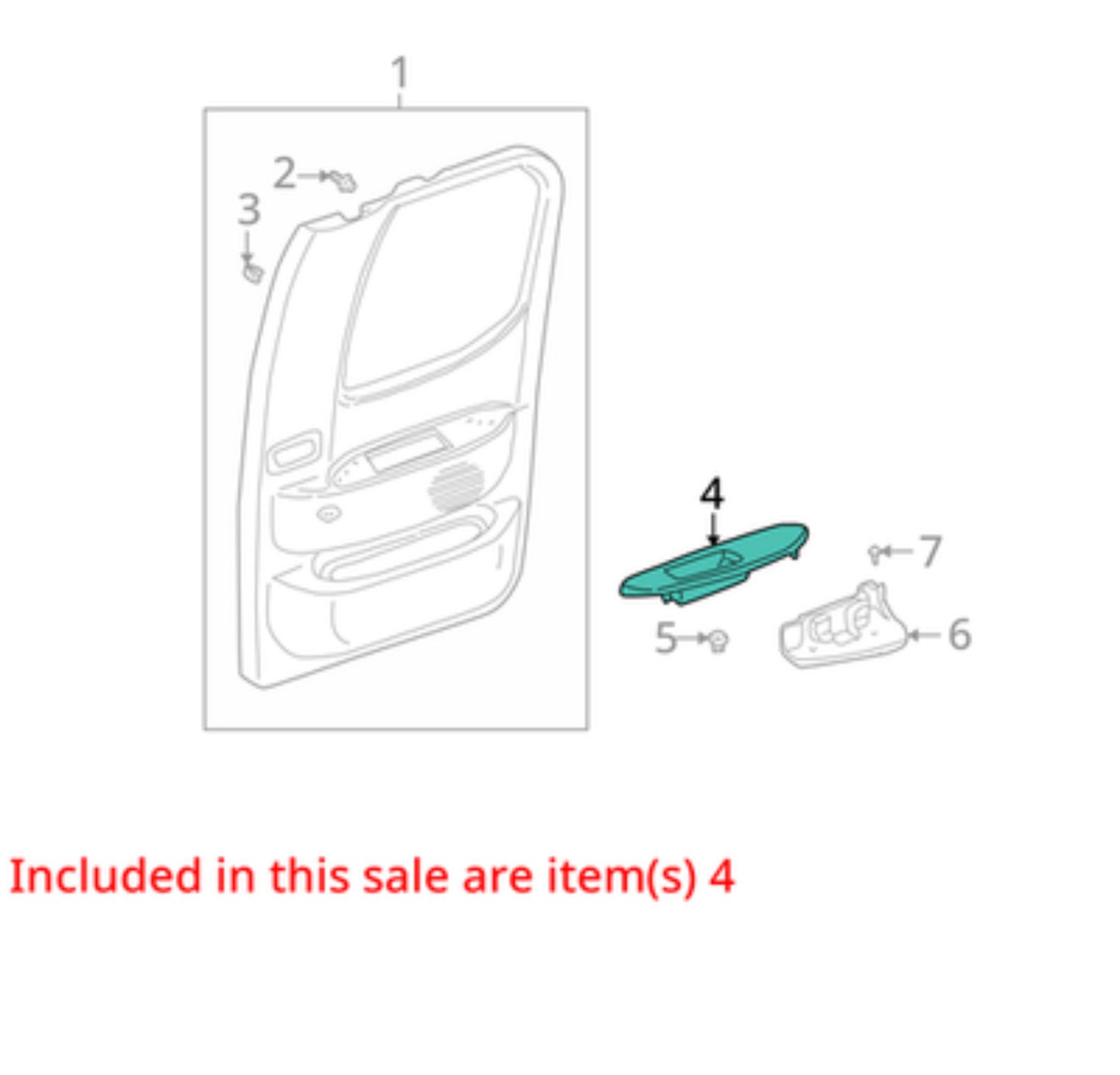 2000-2006 Toyota Tundra Extended Cab Right Rear Door Armrest OEM