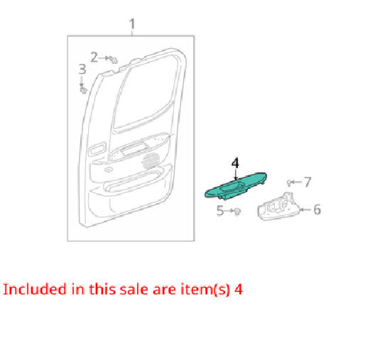 2000-2006 Toyota Tundra Extended Cab Right Rear Door Armrest OEM