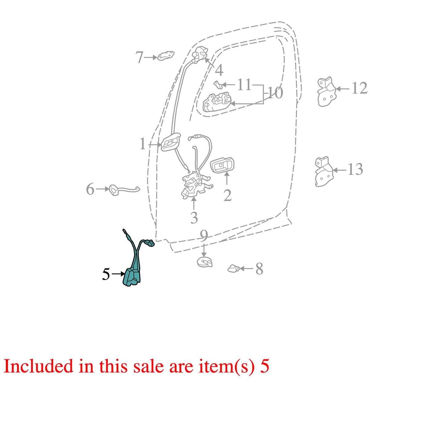 2000-2006 Toyota Tundra Extended Cab Rear Left Lower Door Latch Actuator OEM