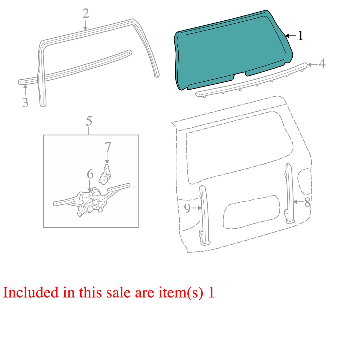 2000-2007 Toyota Sequoia Rear Liftgate Glass OEM -Used- FB21331YPY