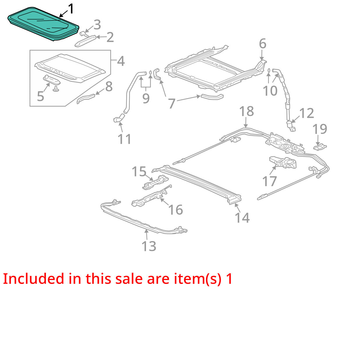2009-2014 Acura TSX Sunroof Moonroof Sun Moon Roof Glass Panel OEM