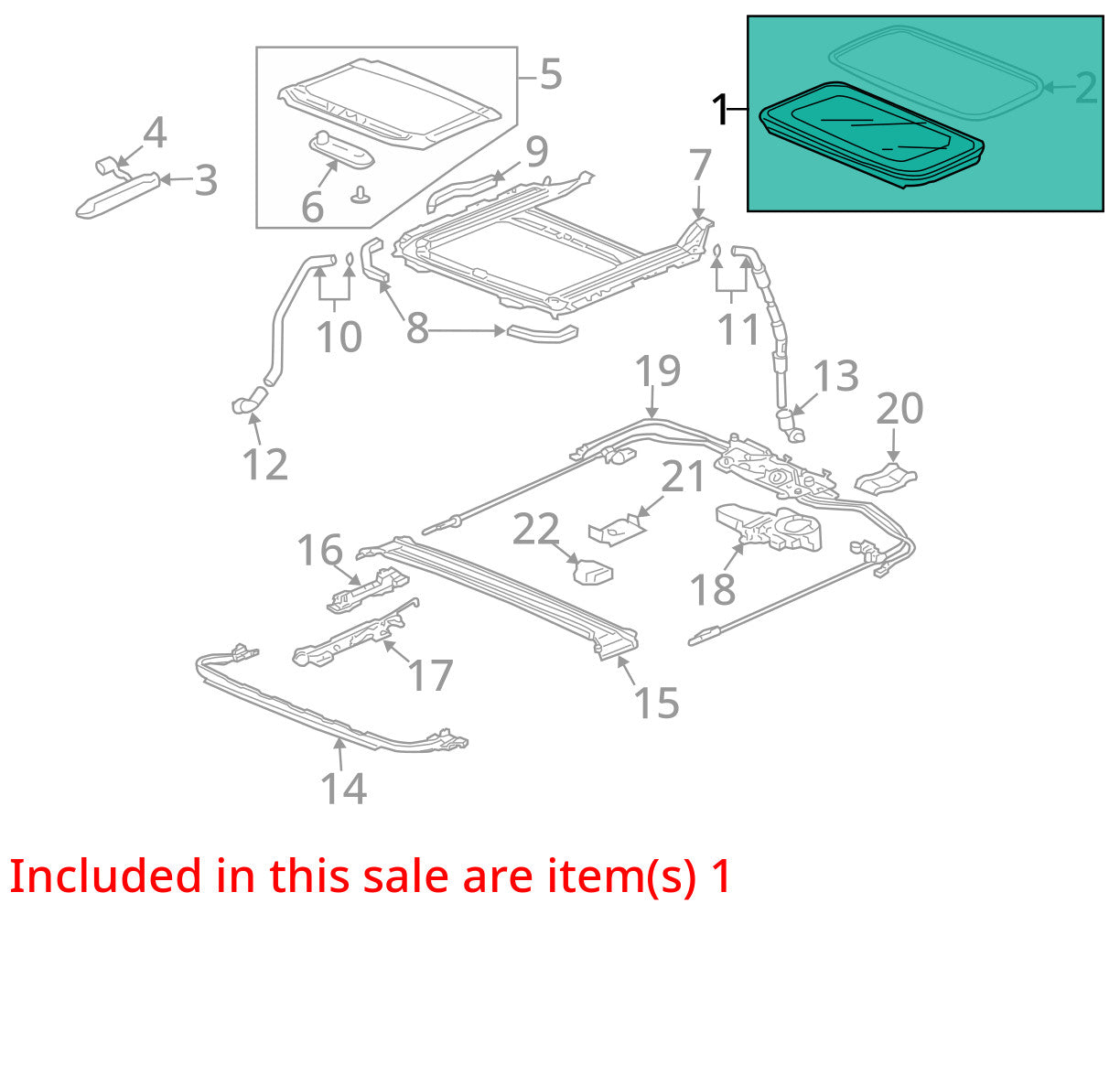 2003-2007 Honda Accord 4 Door Sedan Sun Roof Sunroof Window Glass 70200-SDA-A02