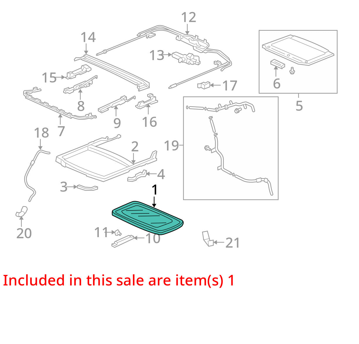 2005-2010 Honda Odyssey Sun Roof Sunroof Window Glass OEM 70200-SHJ-A42