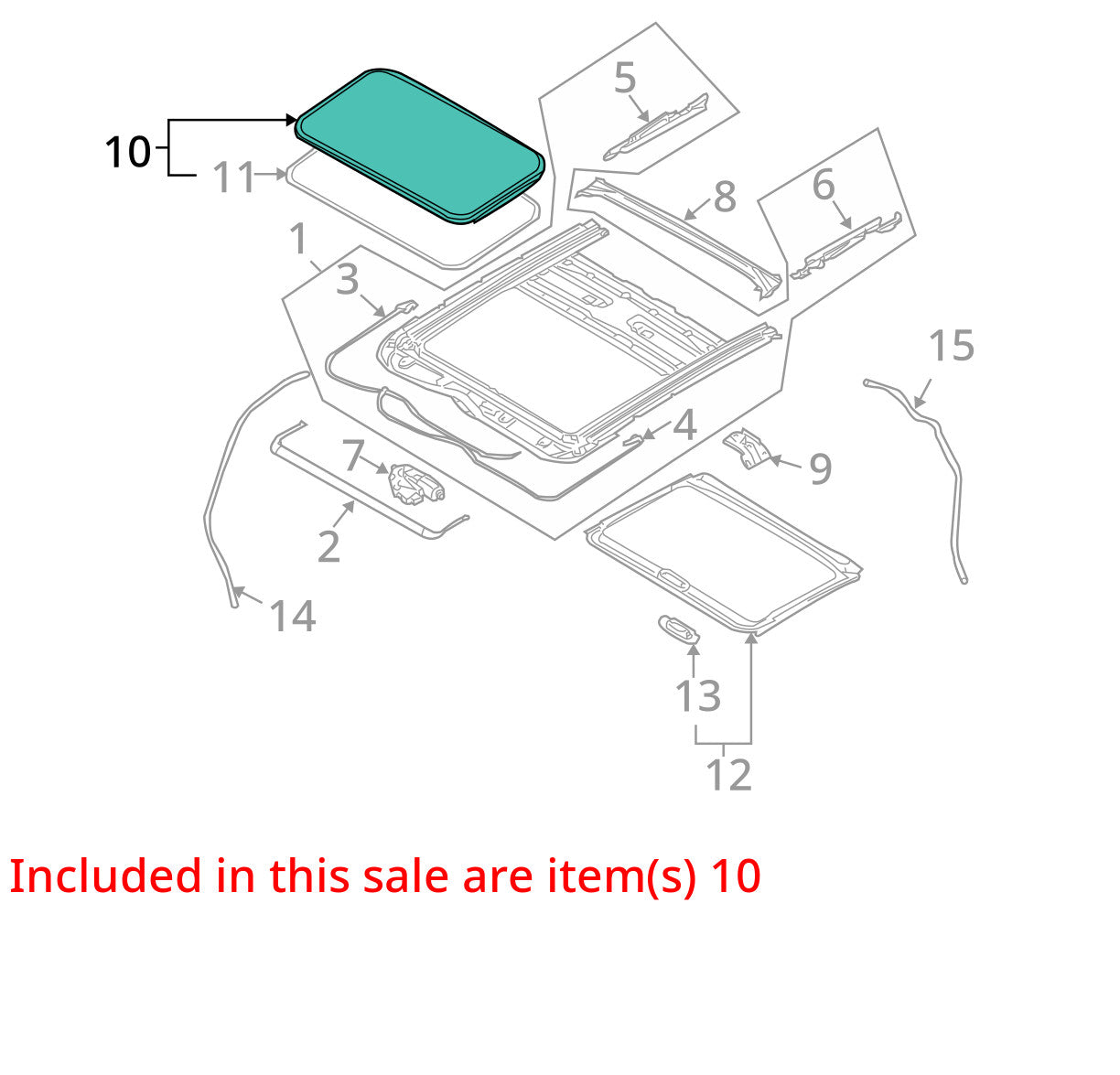 2003-2008 Infiniti FX35 FX45 Sun Roof Sunroof Window Glass Factory OEM