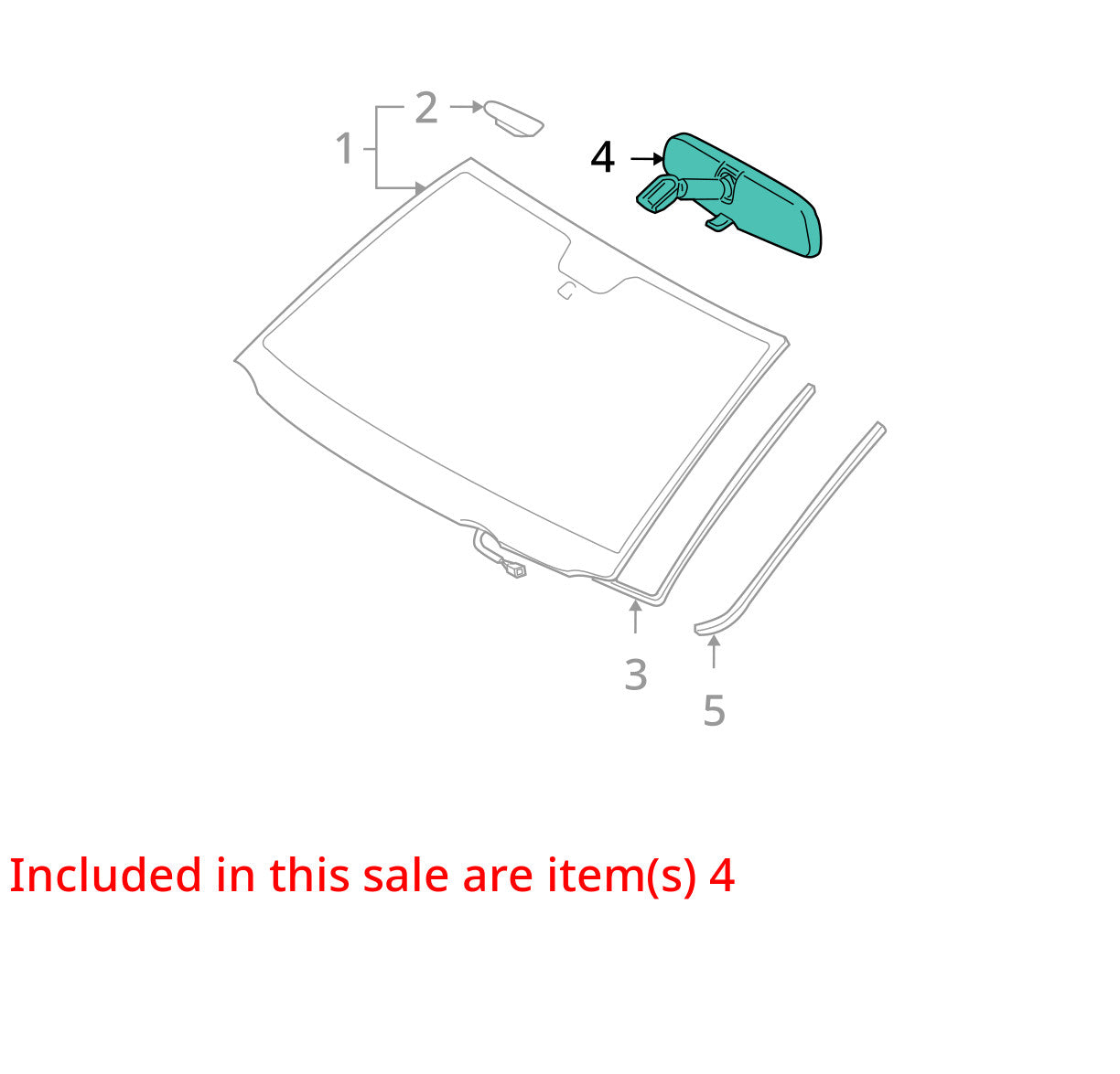 2001-2003 Toyota Sequoia Interior Rear View Mirror Manual Dimming OEM
