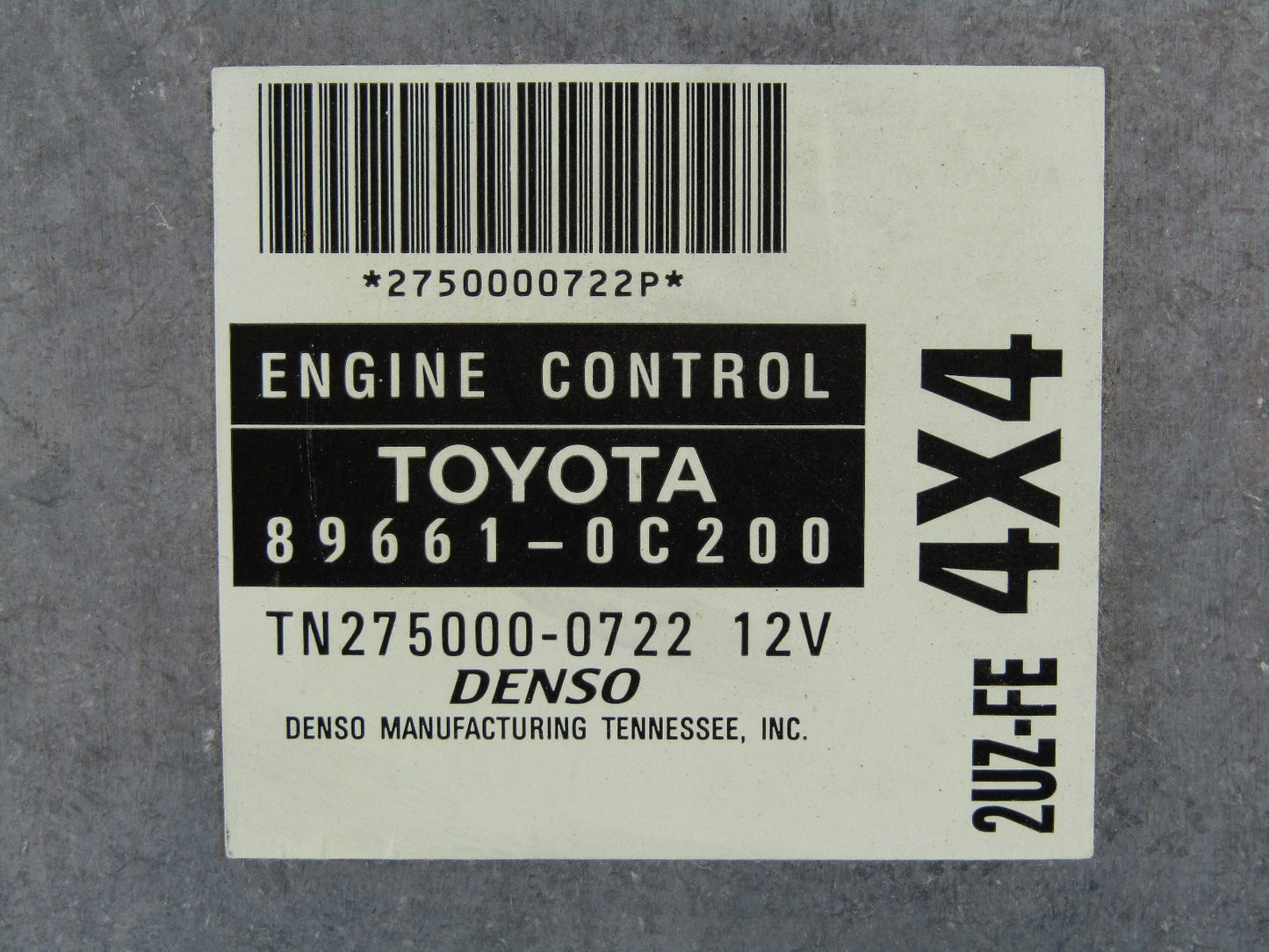 2001-2002 Toyota Sequoia 4X4 4.7L ECM Engine Computer Pcm ECU 89661-0C200 OEM
