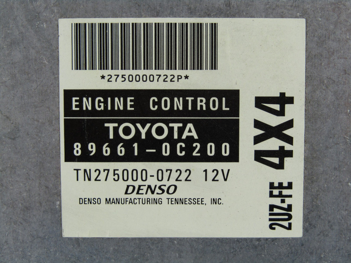 2001-2002 Toyota Sequoia 4X4 4.7L ECM Engine Computer Pcm ECU OEM 89661-0C200