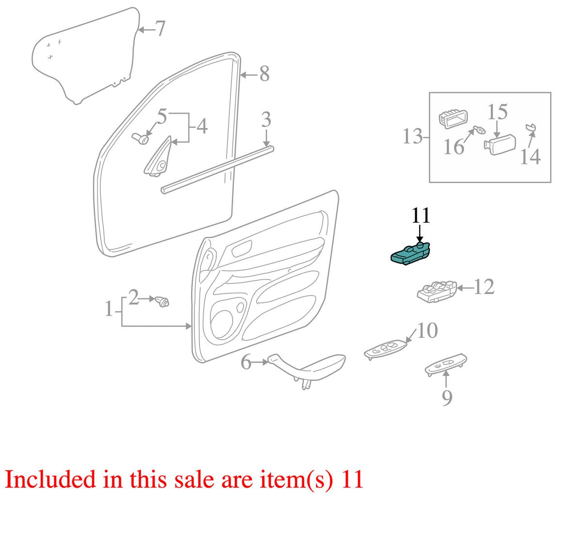 2001-2004 Toyota Sequoia Right Front Door Window Switch Bezel OEM 840300C010