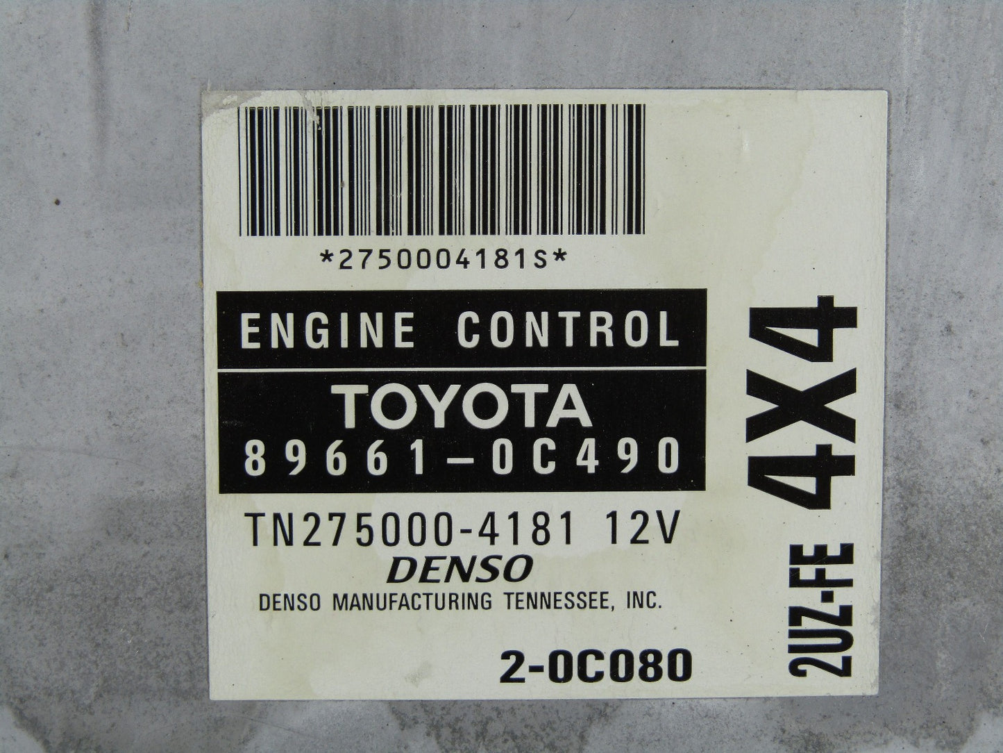 2003 Toyota Sequoia Engine Computer ECU 4X4 4.7L V8 89661-0C490 OEM