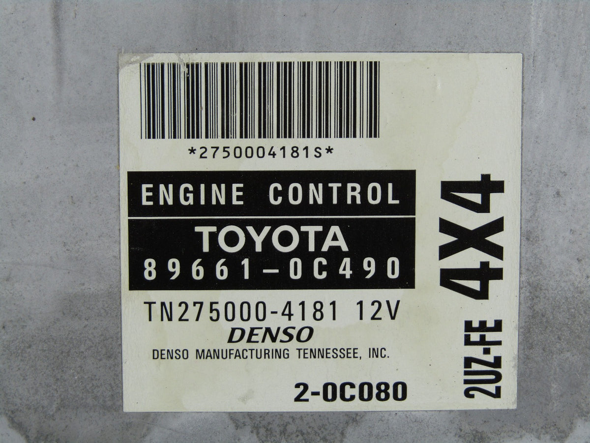 2003 Toyota Sequoia Engine Computer ECU 4X4 4.7L V8 OEM 89661-0C490