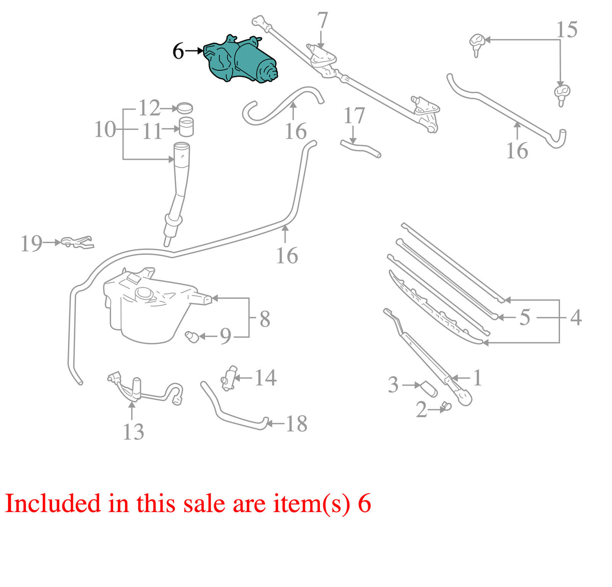 2001-2007 Toyota Sequoia Front Windshield Wiper Motor OEM 851100C020
