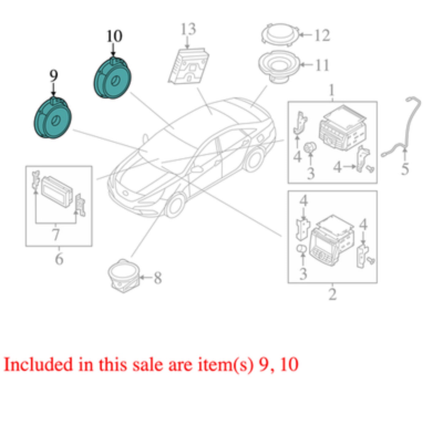 2011-2019 Hyundai Sonata Front Rear Speaker Set OEM