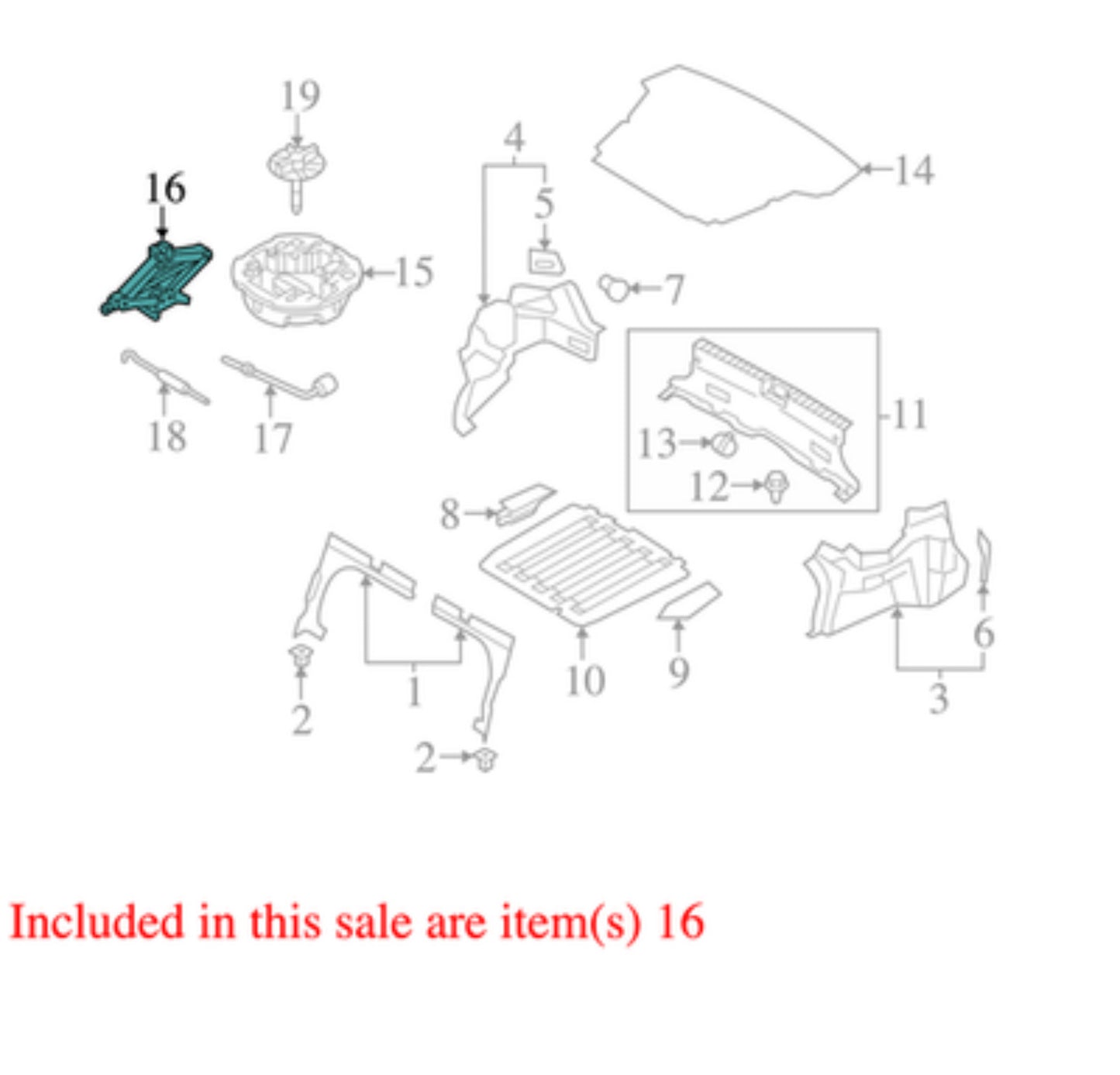 2011-2014 Hyundai Sonata Emergency Spare Tire Scissor Jack Lift OEM