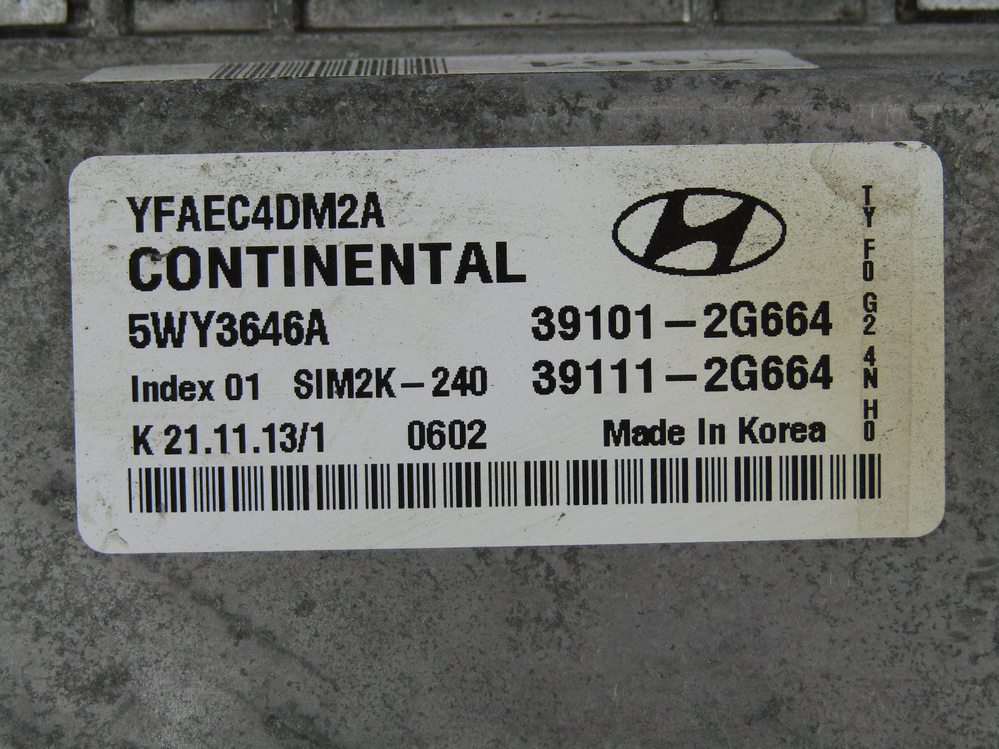 2014 Hyundai Sonata 2.4L Engine Control Module Computer ECU ECM with Bracket OEM