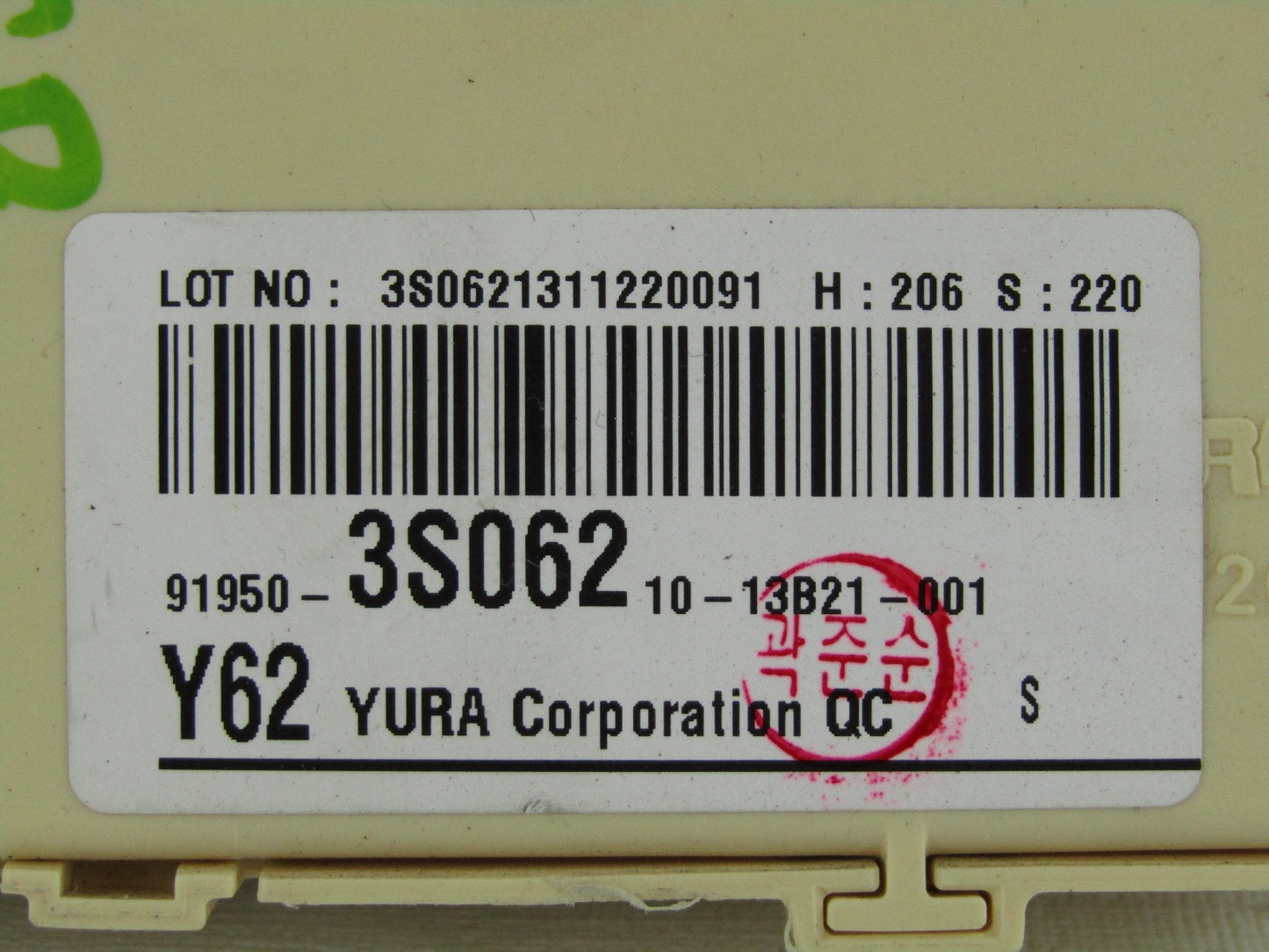 2014 Hyundai Sonata Interior Fuse Relay Junction Box 91950-3S062 OEM