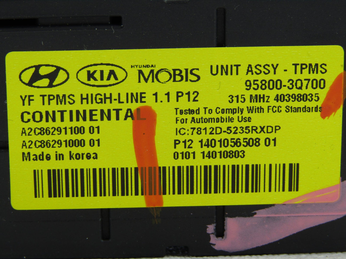 2014 Hyundai Sonata AT Tire Pressure Monitor Control Module Unit 95800-3Q700 OEM