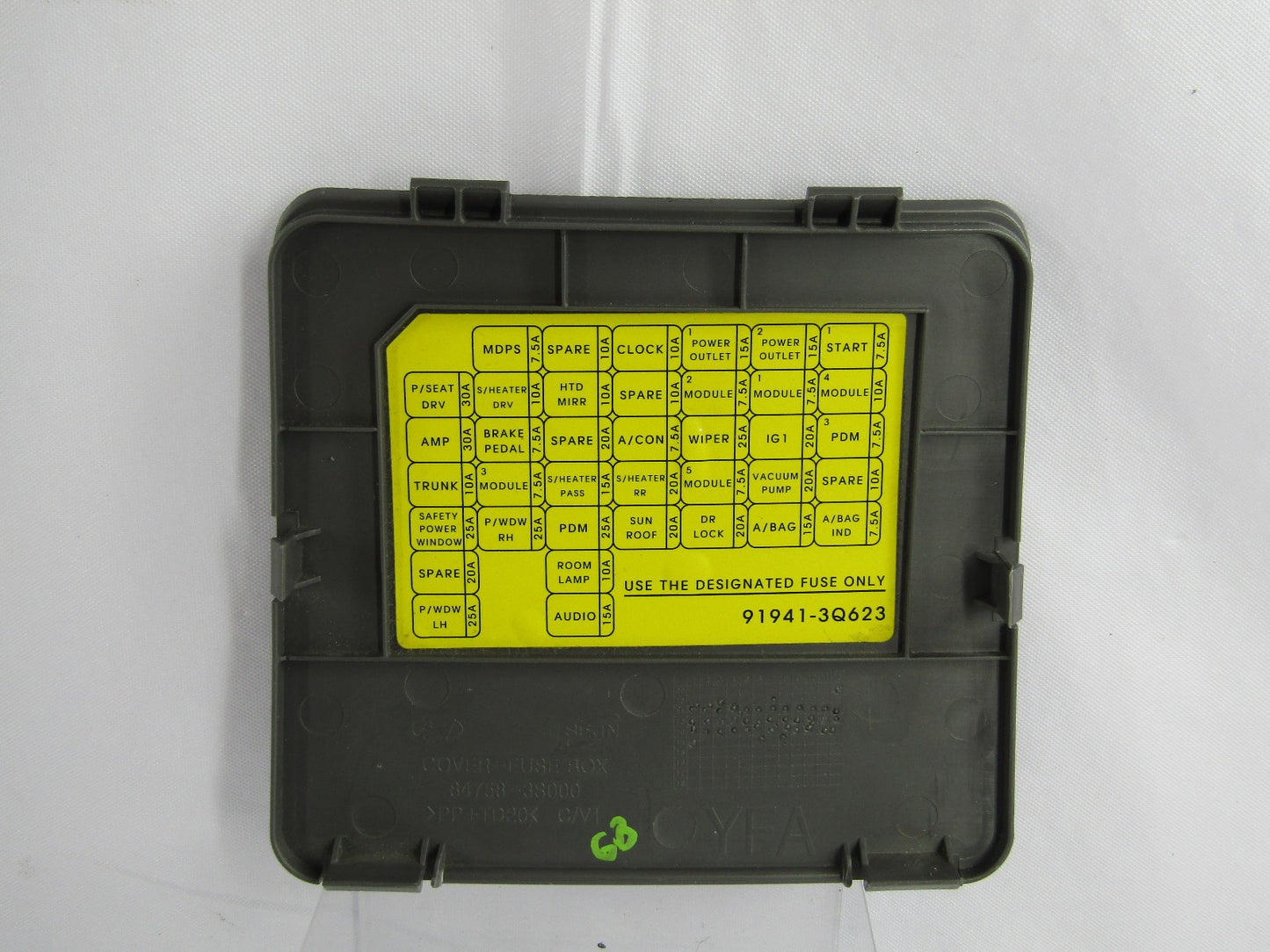 2011-2014 Hyundai Sonata Interior Fuse Box Access Panel Gray 84758-3S000 Cover