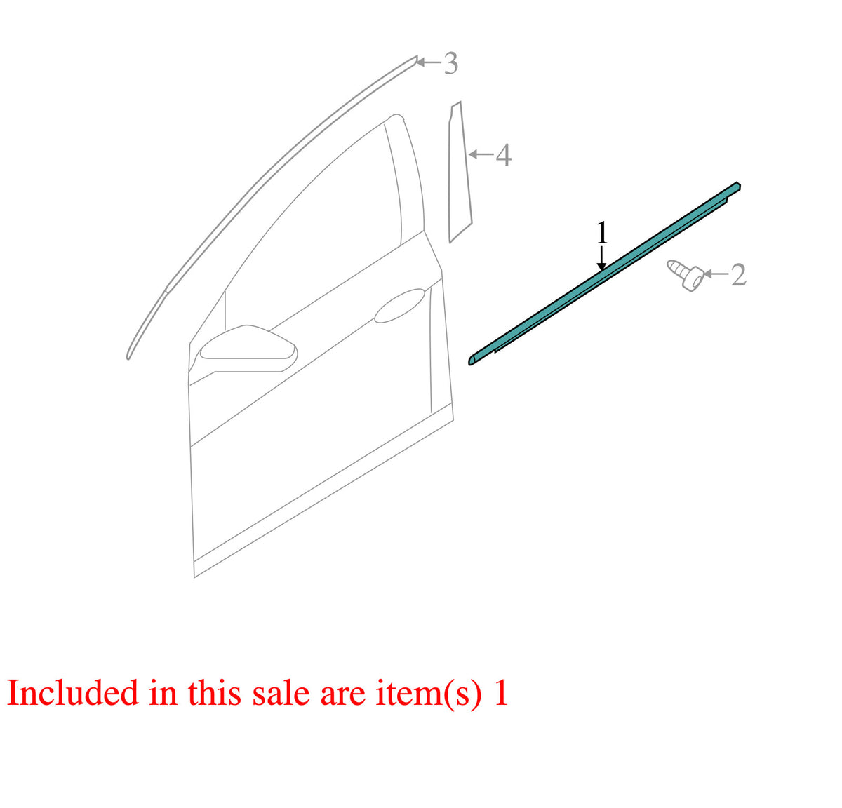 11-15 Hyundai Sonata Right Front Window Belt Weatherstrip Chrome OEM 822203S000