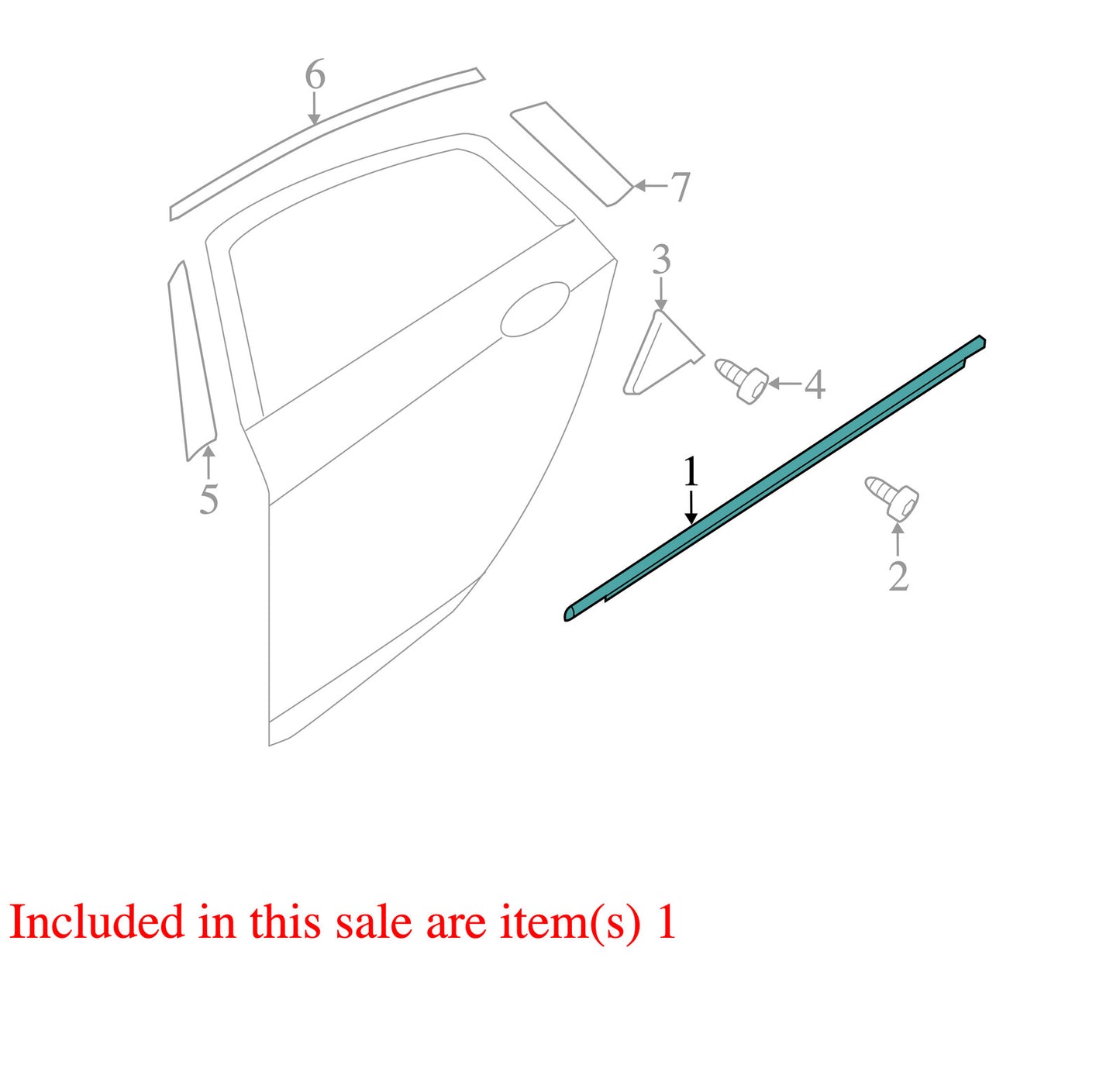 2011-2015 Hyundai Sonata Left Rear Door Window Belt Weatherstrip Chrome OEM
