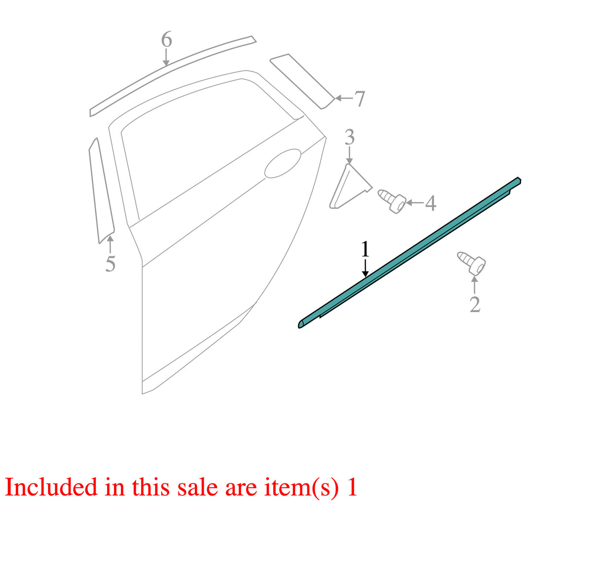 2011-15 Hyundai Sonata Left Rear Window Belt Weatherstrip Chrome OEM 832203S000