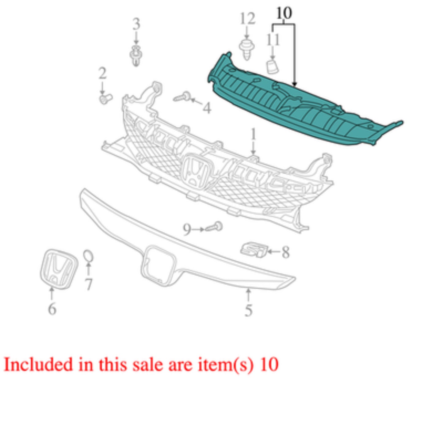 2006-2011 Honda Civic Radiator Support Access Cover OEM