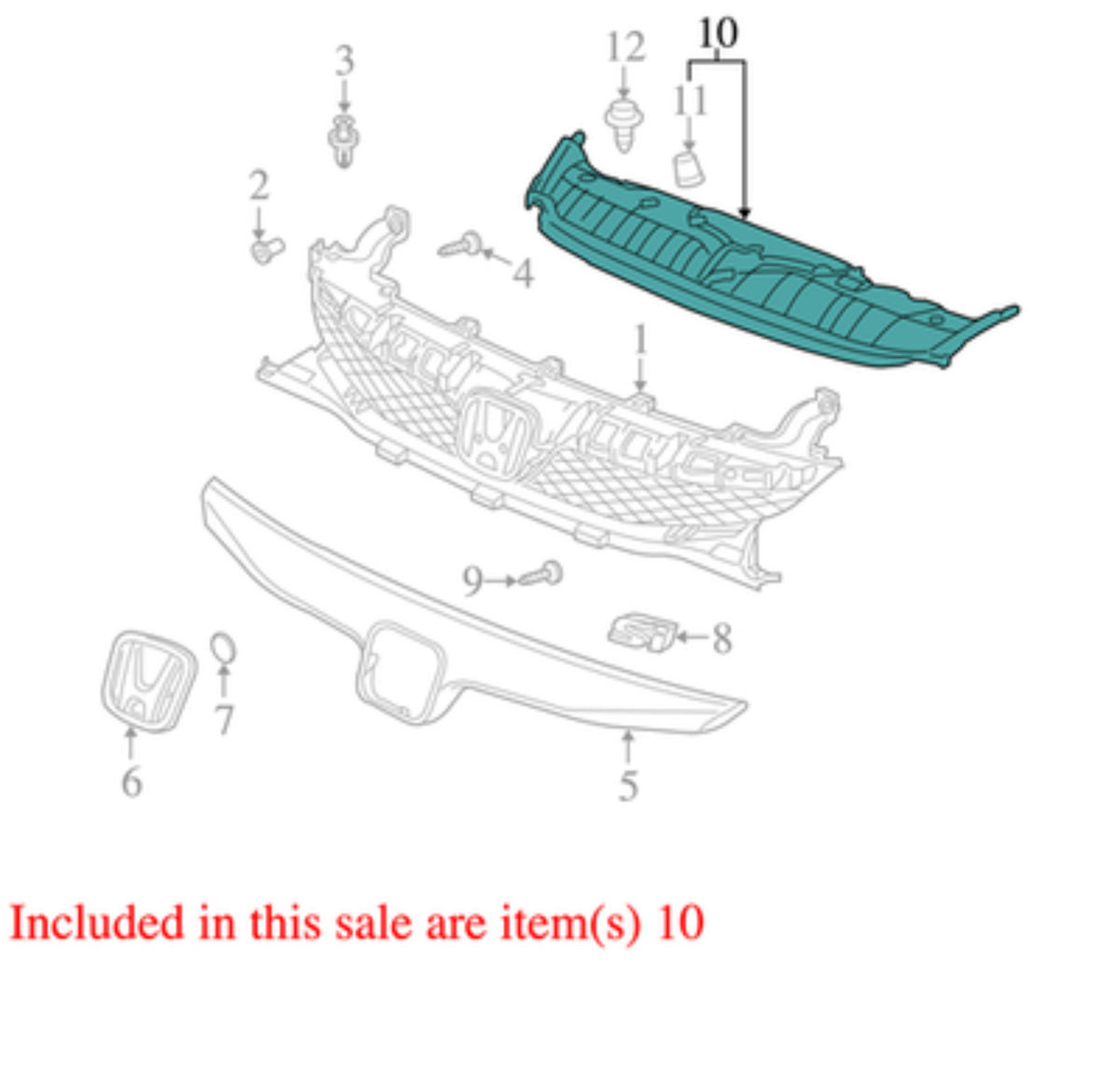 2006-2011 Honda Civic Radiator Support Access Cover OEM 71125SNAA00