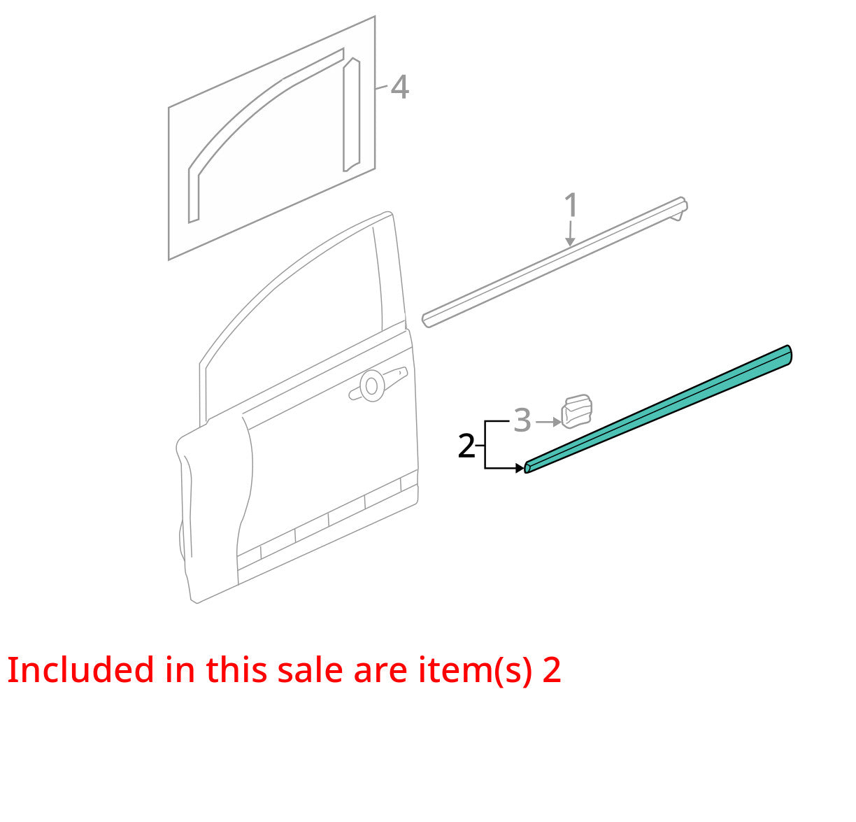 2006-2011 Honda Civic Front Right Door Molding Blue CC-B537M