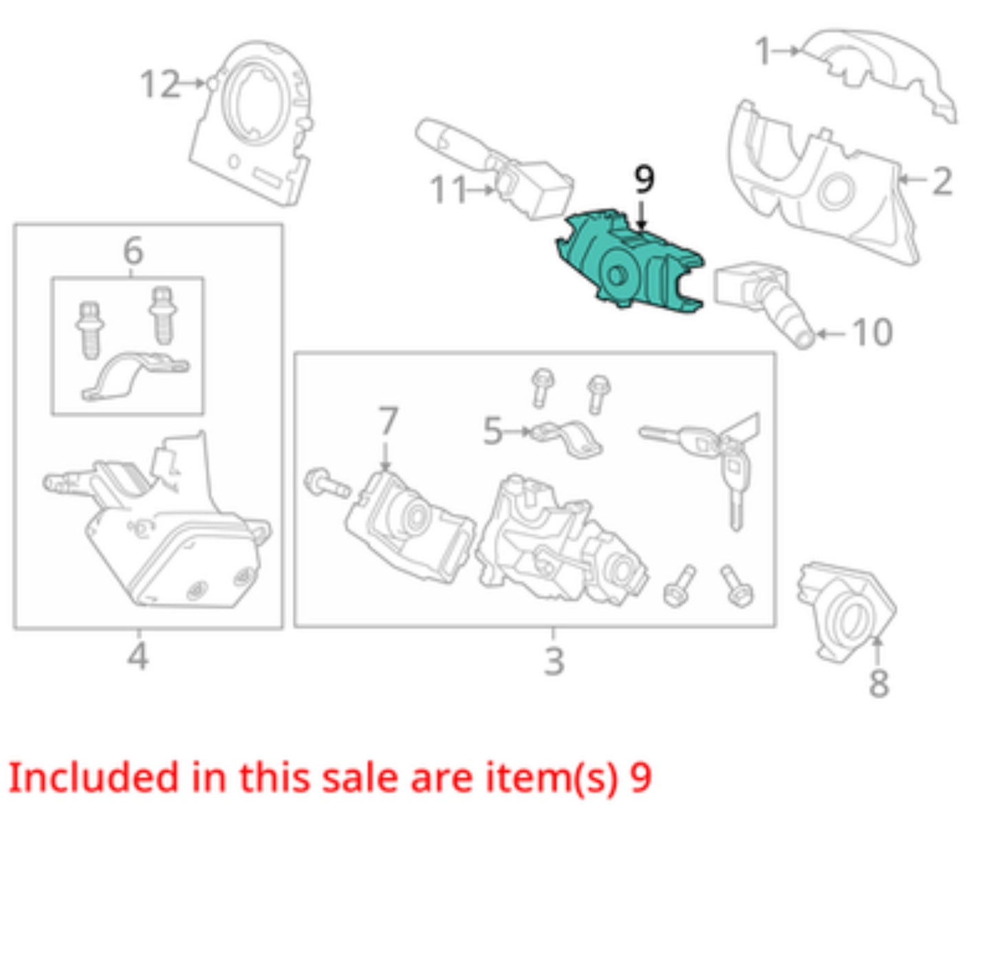2011 Honda Civic Steering Column Switch Housing 35251TA0B11 OEM