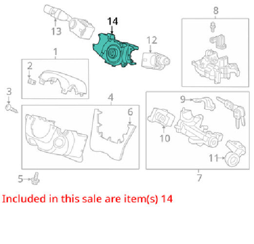 2011 Honda Civic Steering Column Switch Housing 35251TA0B11 OEM