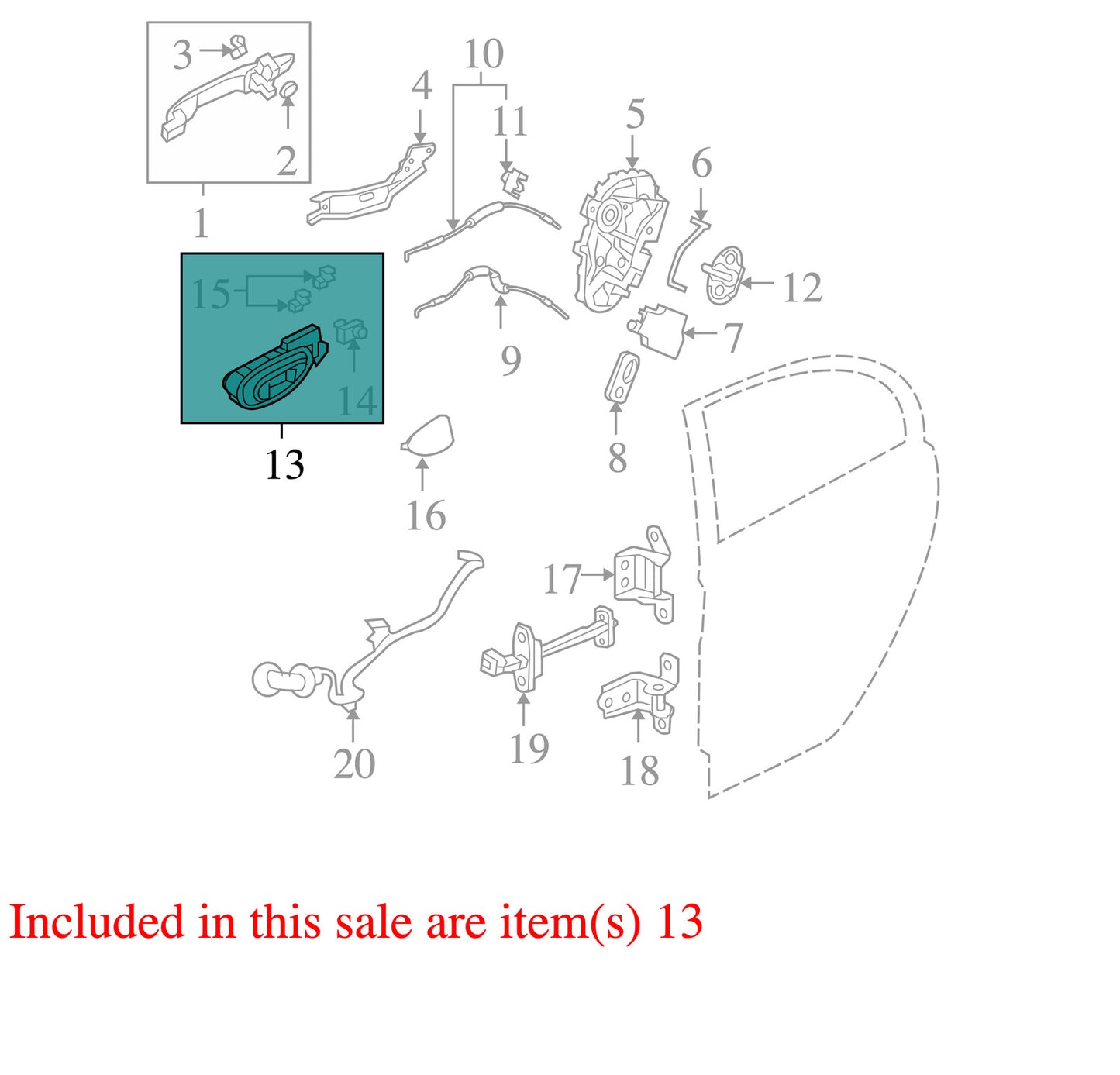 2006-2011 Honda Civic Left Rear Interior Door Handle OEM