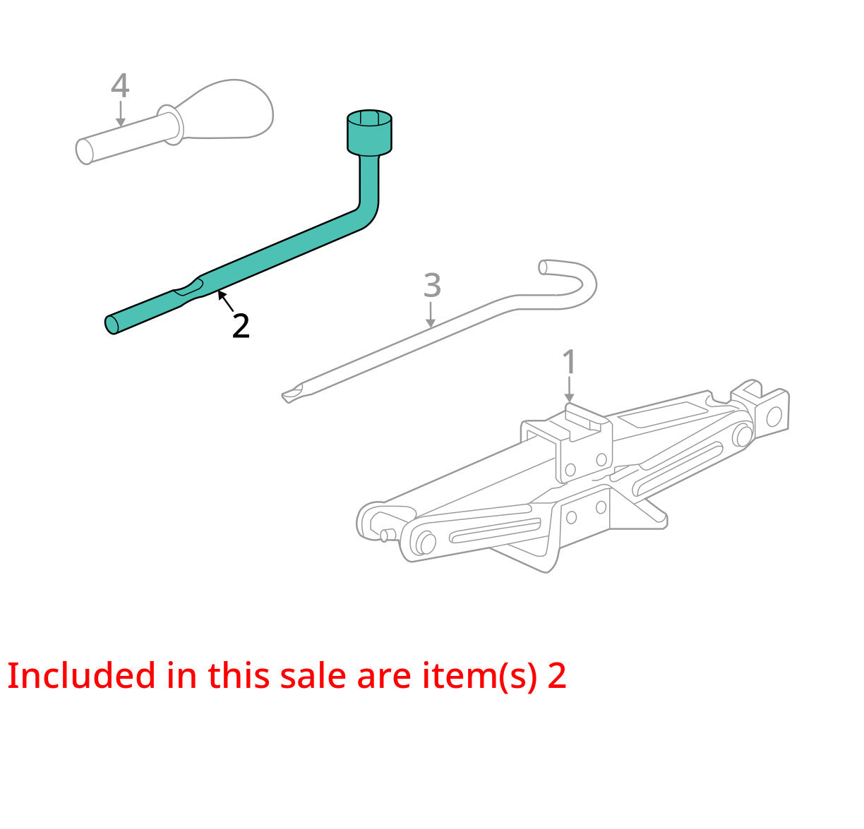 2006-2011 Honda Civic Wheel Wrench and Jack Bar Tool OEM