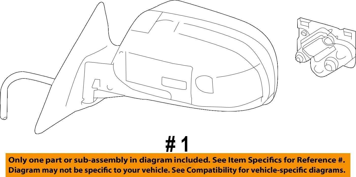 2011-2014 Subaru Outback Left Heated Side View 5-WIRE Mirror Black OEM