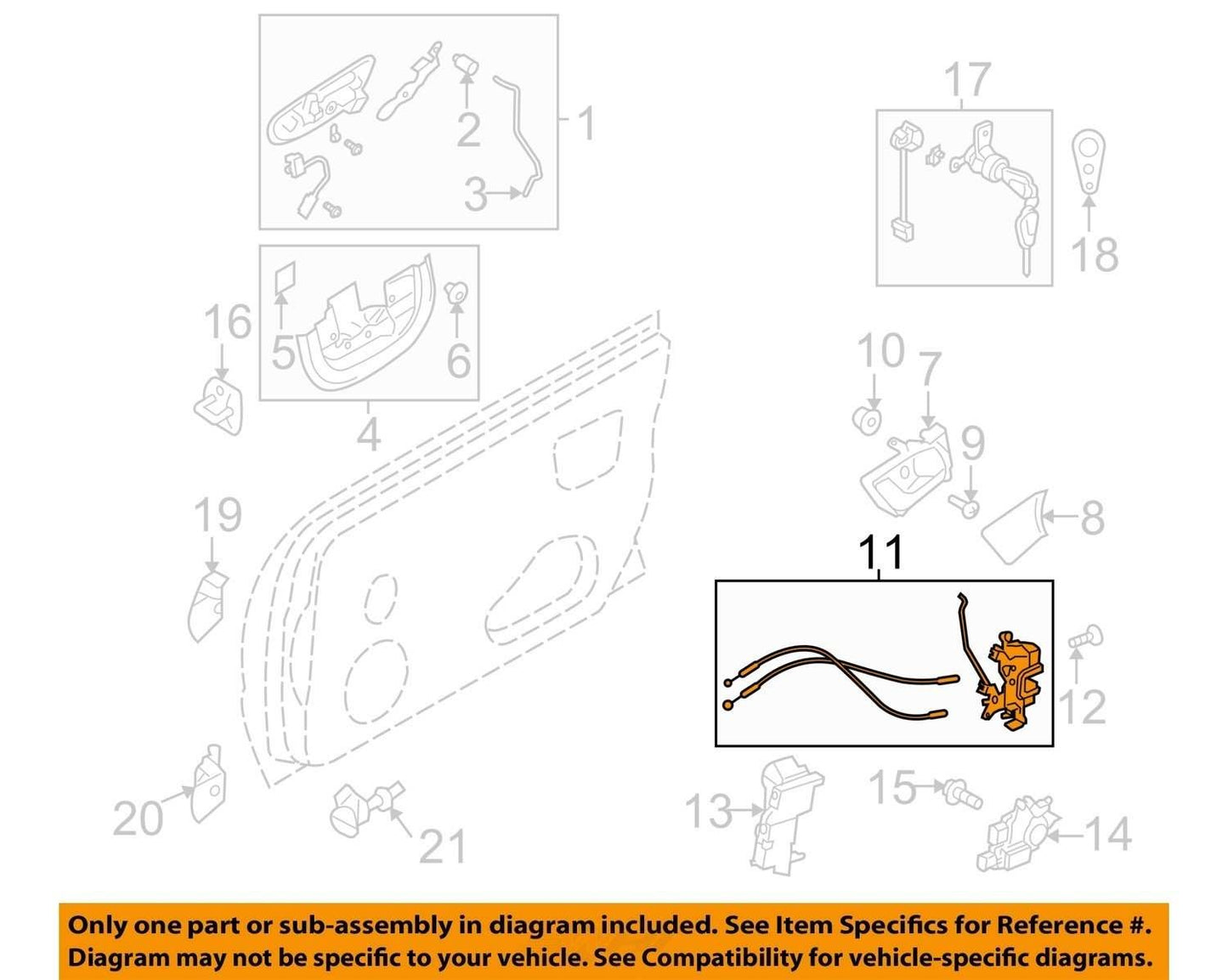 2005-2009 Subaru Outback Front Right Door Lock Latch Actuator OEM