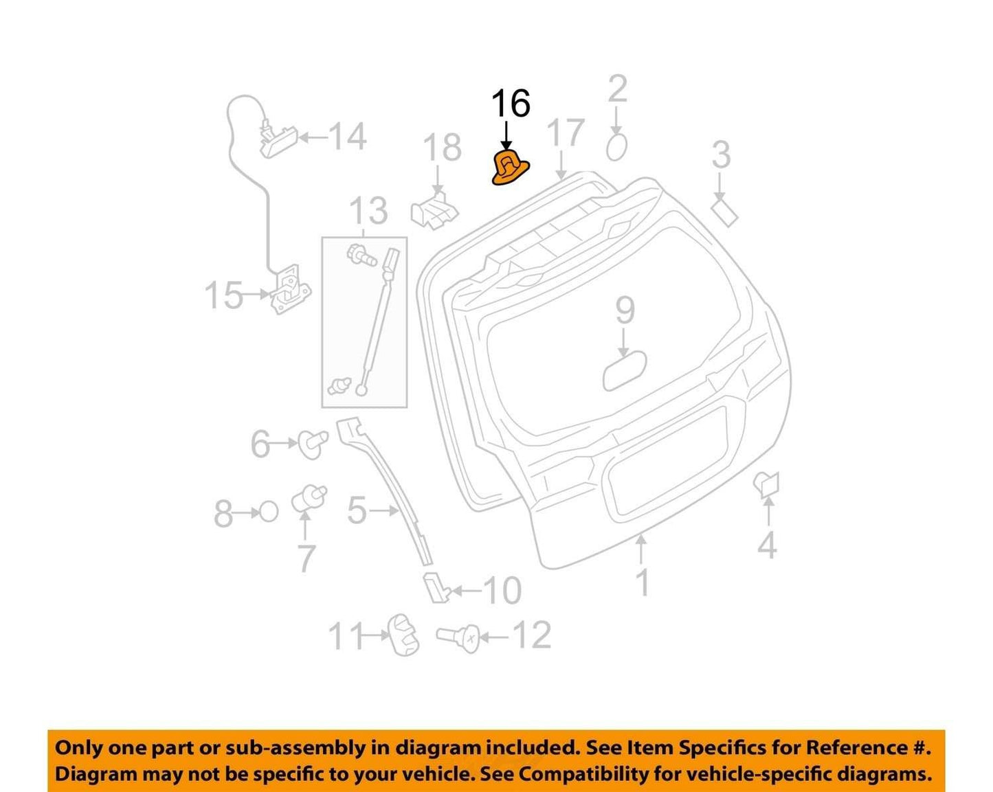 2005-2009 Subaru Outback Rear Hatch Striker Latch Catch OEM