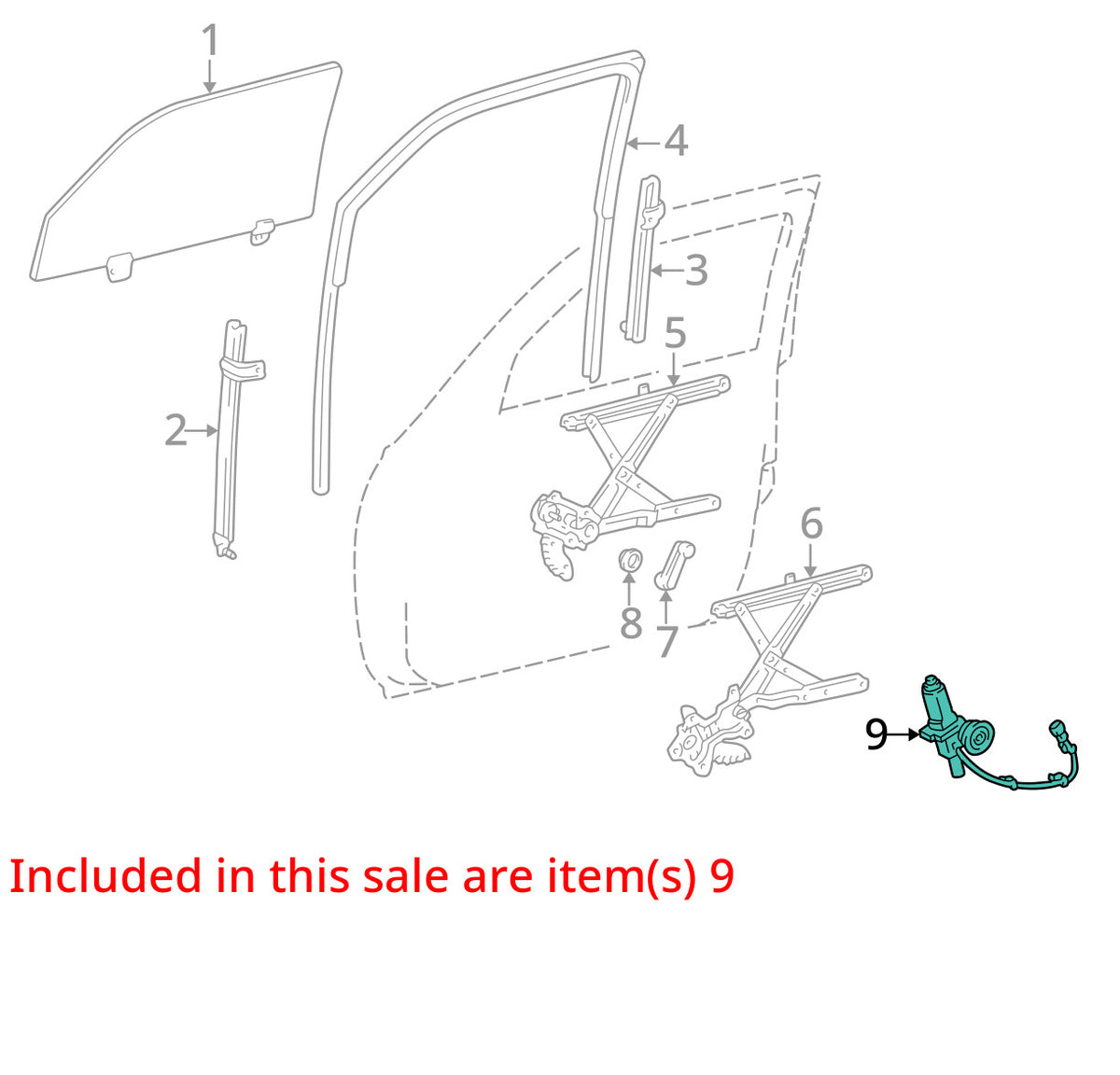 1996-2002 Toyota 4Runner Left Front Window Motor OEM 8572035110
