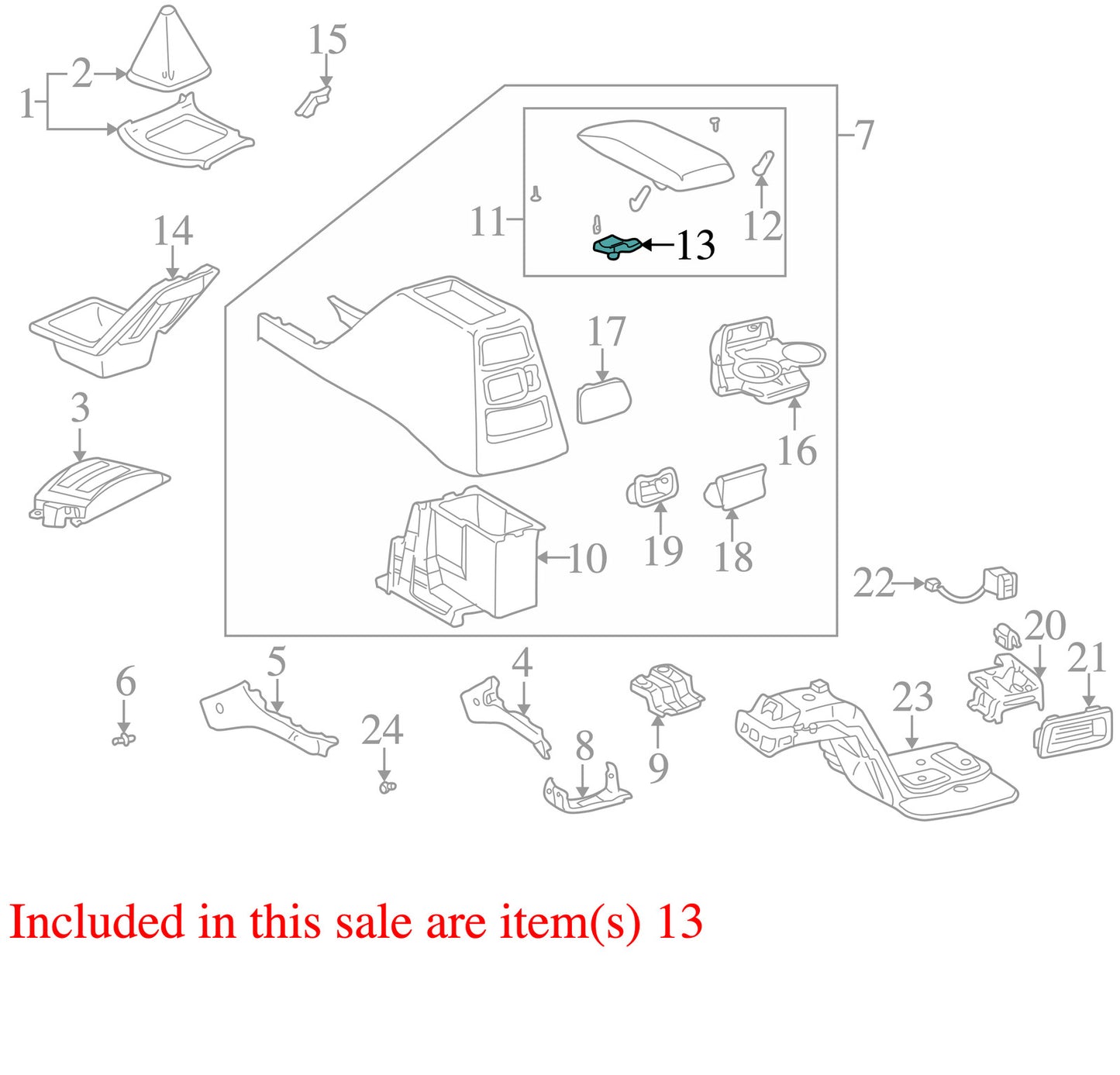 1996-2002 Toyota 4Runner Center Console Latch 5890832050 OEM