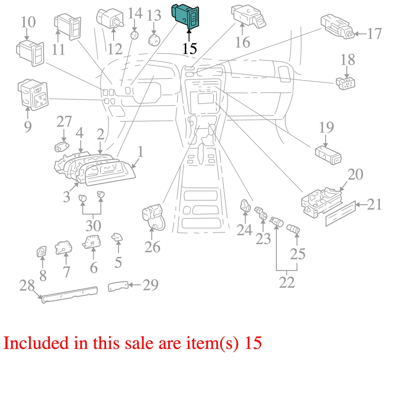 1996-2000 Toyota 4Runner Transfer Case Diff Lock Switch 8472535010 OEM