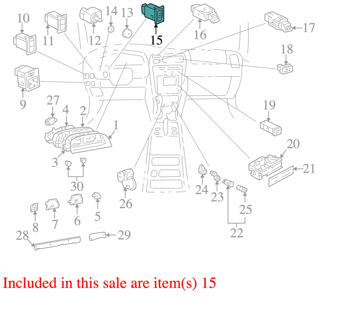 1996-2000 Toyota 4Runner Transfer Case Diff Lock Switch OEM 8472535010
