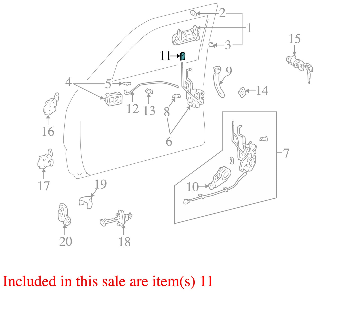 1996-2002 Toyota 4Runner Door Lock Knob Brown OEM