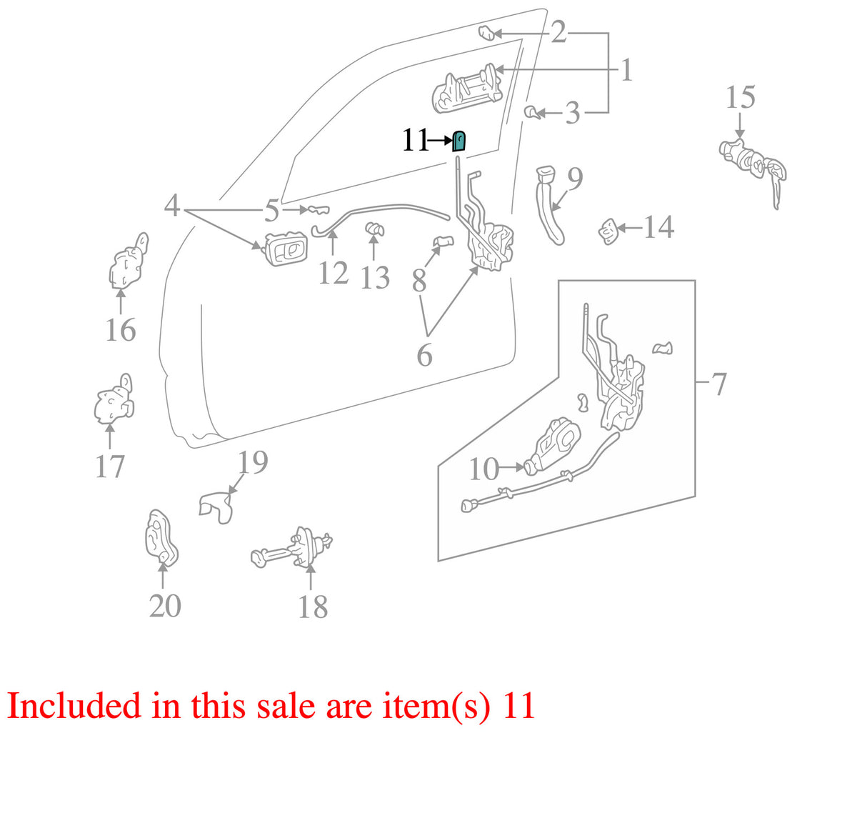 1996-2002 Toyota 4Runner Door Lock Knob Brown OEM 6974112040B3