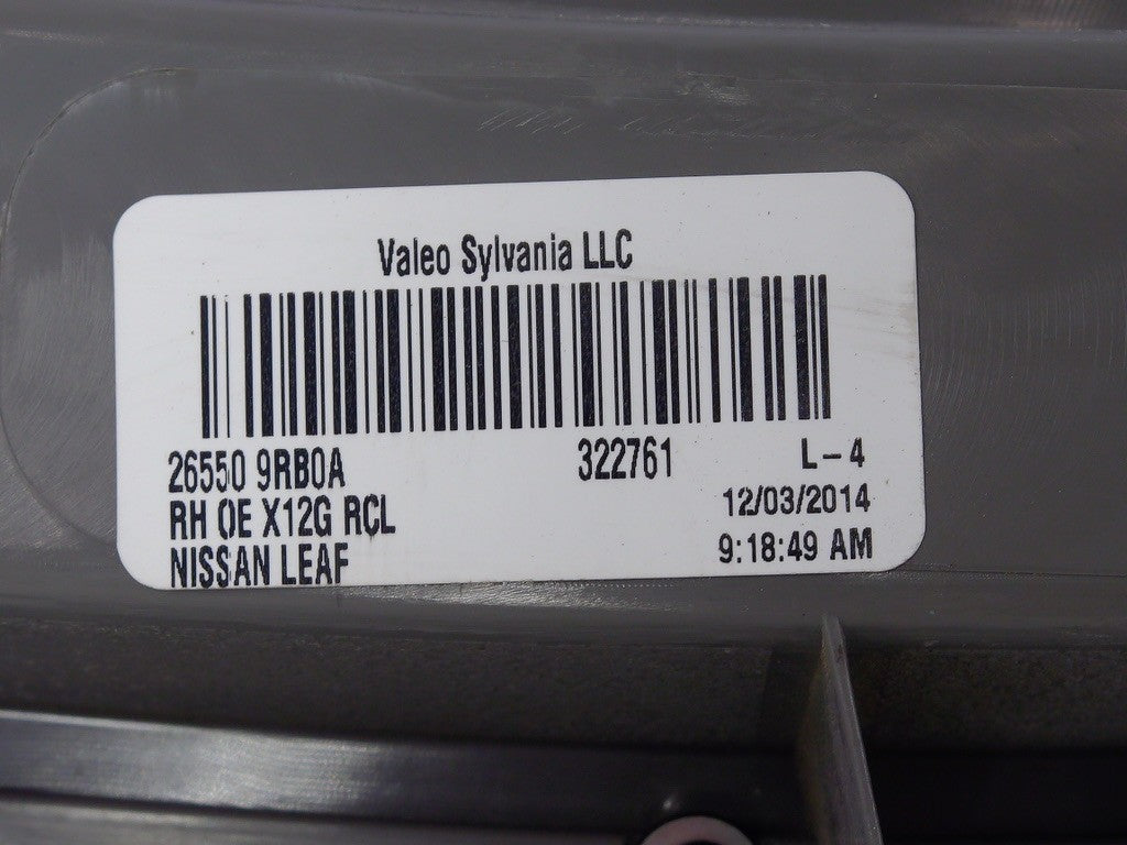 2015-2017 Nissan Leaf Right Tail Light Lamp 26550-9RB0A OEM -Used