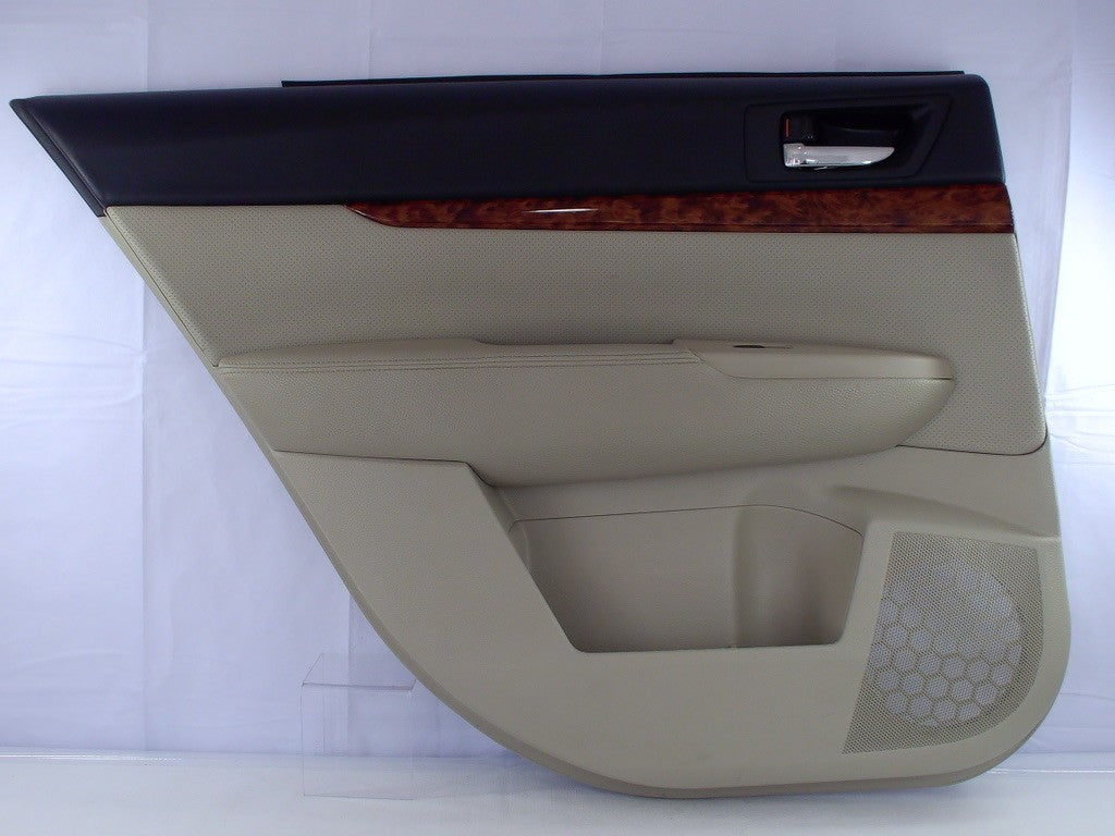 2010-2014 Subaru Outback Left Rear Interior Door Panel Card Ivory Leather OEM