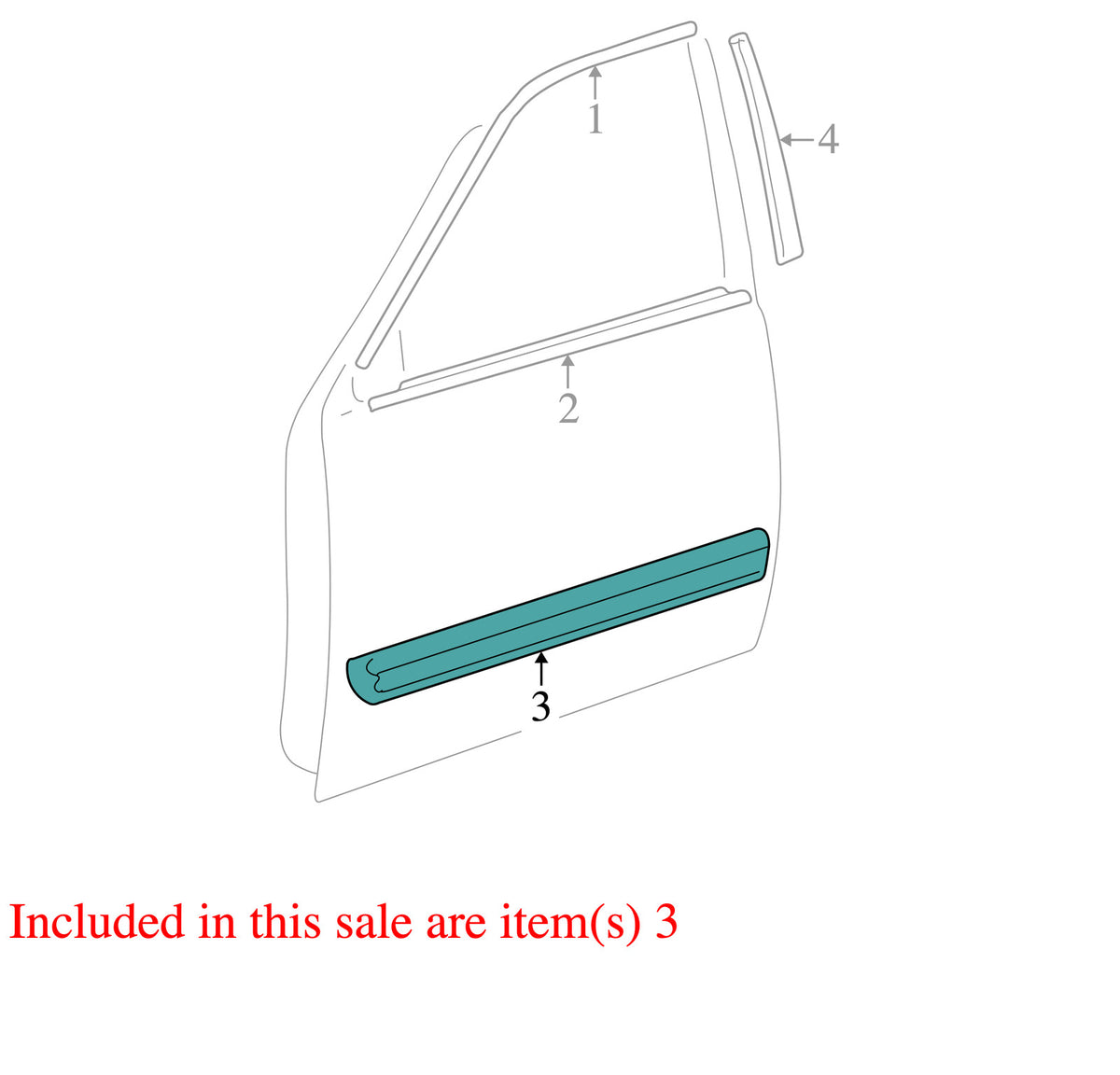 2001-2004 Toyota Sequoia Left Front Door Molding White OEM 757310C040B0